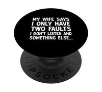 Mia moglie dice che ho solo due colpe Divertente marito abbinato PopSockets PopGrip Adesivo