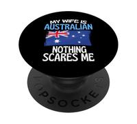 Mia moglie è Austalian Nothing Spaventes Me Divertente Aussie Marito PopSockets PopGrip Adesivo