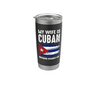 Mia Moglie È Cuban Nulla Scare Me Vintage Libertà Gratis Cuba Bicchiere termico in acciaio inox doppia parete