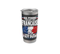 Mia moglie è francese niente mi spaventa Bicchiere termico in acciaio inox doppia parete