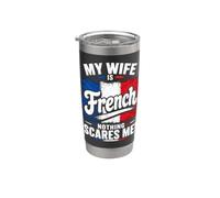 Mia moglie è francese niente mi spaventa Bicchiere termico in acciaio inox doppia parete