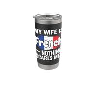 Mia moglie è francese niente mi spaventa Bicchiere termico in acciaio inox doppia parete