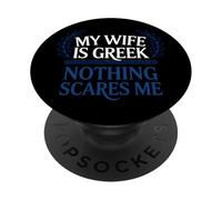 Mia moglie è greca niente mi spaventa moglie greca PopSockets PopGrip Adesivo