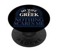 Mia moglie è greca niente mi spaventa moglie greca PopSockets PopGrip Adesivo