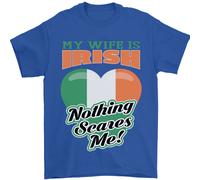 Mia Moglie È Irlandese Niente Mi Fa Paura Irlanda Maglietta Da Uomo 100% Cotone