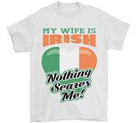 Mia Moglie È Irlandese Niente Mi Fa Paura Irlanda Maglietta Da Uomo 100% Cotone