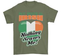 Mia Moglie È Irlandese Niente Mi Fa Paura Irlanda Maglietta Da Uomo 100% Cotone