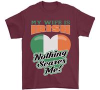 Mia Moglie È Irlandese Niente Mi Fa Paura Irlanda Maglietta Da Uomo 100% Cotone