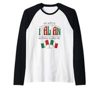 Mia Moglie è Italiana Niente Mi spaventa Divertenti detti in Maglia con Maniche Raglan
