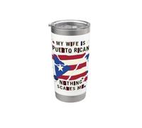 Mia moglie è portoricana nulla mi spaventa Boricua Pride Bicchiere termico in acciaio inox doppia parete