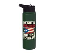 Mia moglie è portoricana nulla mi spaventa orgoglio marito Stainless Steel Insulated Water Bottle