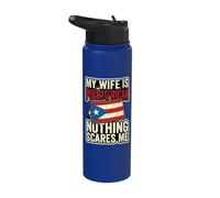 Mia moglie è portoricana nulla mi spaventa orgoglio marito Stainless Steel Insulated Water Bottle