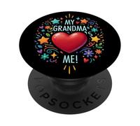 Mia nonna ama (forma di cuore) me! - V2 PopSockets PopGrip Adesivo