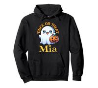 Mia Personalizzato Nome Carino Fantasma Halloween Felpa con Cappuccio
