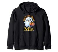 Mia Personalizzato Nome Carino Fantasma Halloween Felpa con Cappuccio