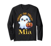 Mia Personalizzato Nome Carino Fantasma Halloween Maglia a Manica