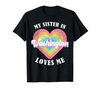 Mia Sorella a Washington Mi AMA Heart Retro Groovy USA Maglietta