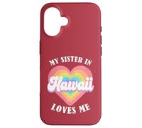 Mia sorella alle Hawaii mi ama Heart Retro Groovy USA Custodia per iPhone 16