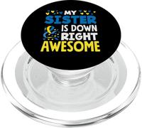 Mia sorella è giù a destra impressionante consapevolezza della sindrome di Down PopSockets PopGrip per MagSafe