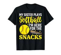 Mia Sorella Gioca a Softball I'm Here for The Snacks Funny Maglietta
