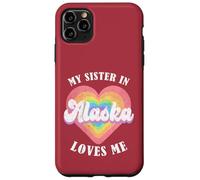 Mia sorella in Alaska mi ama Heart Retro Groovy USA Custodia per iPhone 11 Pro Max