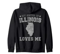Mia Sorella in Illinois AMA Me America Vintage Stato Felpa con Cappuccio