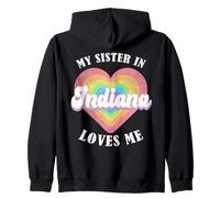 Mia Sorella in Indiana Mi AMA Heart Retro Groovy USA Felpa con Cappuccio