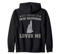 Mia Sorella in New Hampshire Loves Me America Vintage Stato Felpa con Cappuccio
