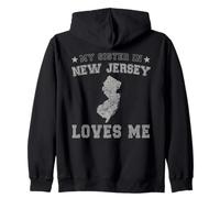 Mia Sorella in New Jersey Loves Me America Vintage Stato Felpa con Cappuccio