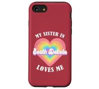 Mia sorella in South Dakota mi ama Heart Retro Groovy USA Custodia per iPhone SE (2020) / 7/8