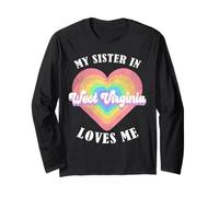 Mia Sorella in West Virginia Mi AMA Heart Retro Groovy USA Maglia a Manica