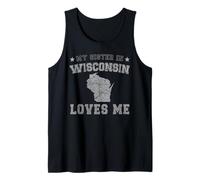 Mia Sorella in Wisconsin Loves Me America Vintage Stato Canotta