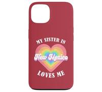 Mia sorella nel New Mexico mi ama Heart Retro Groovy USA Custodia per iPhone 13