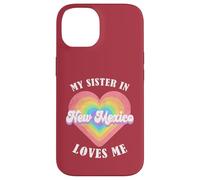 Mia sorella nel New Mexico mi ama Heart Retro Groovy USA Custodia per iPhone 14