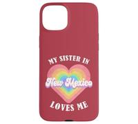 Mia sorella nel New Mexico mi ama Heart Retro Groovy USA Custodia per iPhone 15 Plus
