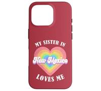 Mia sorella nel New Mexico mi ama Heart Retro Groovy USA Custodia per iPhone 16 Pro