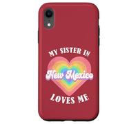 Mia sorella nel New Mexico mi ama Heart Retro Groovy USA Custodia per iPhone XR