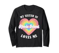 Mia Sorella nel Rhode Island Mi AMA Heart Retro Groovy USA Maglia a Manica