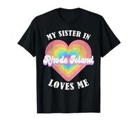 Mia Sorella nel Rhode Island Mi AMA Heart Retro Groovy USA Maglietta