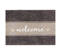 Miabella - Tappeto antiscivolo per soggiorno, per interni, cucina, corridoio, antiscivolo, lavabile, 50 x 70 cm, a spina di pesce Welcome