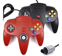 miadore 2 Pack Controller classico N64,Plug & Play,controller gamepad con telecomando cablato N64 retrò compatibile con console N64 (Nero & rosso)