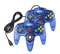 Miadore, controller USB N64, controller Gamepad USB Retro N64, joystick Raspberry Pi per Windows PC MAC Linux (blu trasparente)
