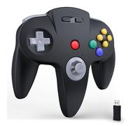 miadore Controller wireless N64 per Switch 1 2/Switch Lite/OLED, ricevitore USB da 2,4 GHz, plug and play, controller joystick per Windows PC/MAC IOS/Raspberry pi (nero)