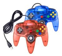 Miadore PC Classic N64 Gaming Pad Joypad USB Retro per Windows PC MAC Raspberry Pi (blu chiaro e rosso)