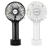 Miady [2 pezzi] ventilatore tascabile, mini ventilatore da 5000mAh (7-20 ore di autonomia) USB C ricaricabile con batteria tascabile, ventilatore a 3 velocità per i viaggi all'interno e a