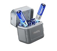 Miady Batterie al litio ricaricabili AA da 8 con caricatore, 3000 mWh ad alta capacità 1,5 V, batterie AA, 2000 cicli, batteria AA agli ioni di litio con scatola di ricarica integrata