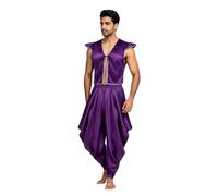 Miaeowve Adulti Set Costume Arabo Per Uomini Orientale Outfit Principe | Pantaloni Arabi Abbagliati,Costume Festa Tematica,Con Fascia Elastica Alla Vita,Vestirsi,Notte Club,San Valentino,Disco