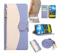 Miagon Crossbody Cerniera Custodia per VIVO X200 Pro 5G,Giuntato Portafoglio Borsa Cover con Spallina Slot per Schede Tasca Magnetico PU Pelle Flip Collo Cordino Case