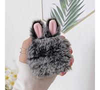 Miagon per AirPods PRO 2019 Plush Case Cover,Cute Furry Case AirPods PRO Soft Winter Warm Rabbit Ears Faux Fur Fluffy Airpod Cover Protective Skin,Gray