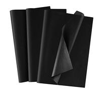 MIAHART 50 fogli di carta velina nera 35x50 cm carta da regalo in carta velina sfusa carta da regalo per accessori per la decorazione della festa di compleanno (nero)